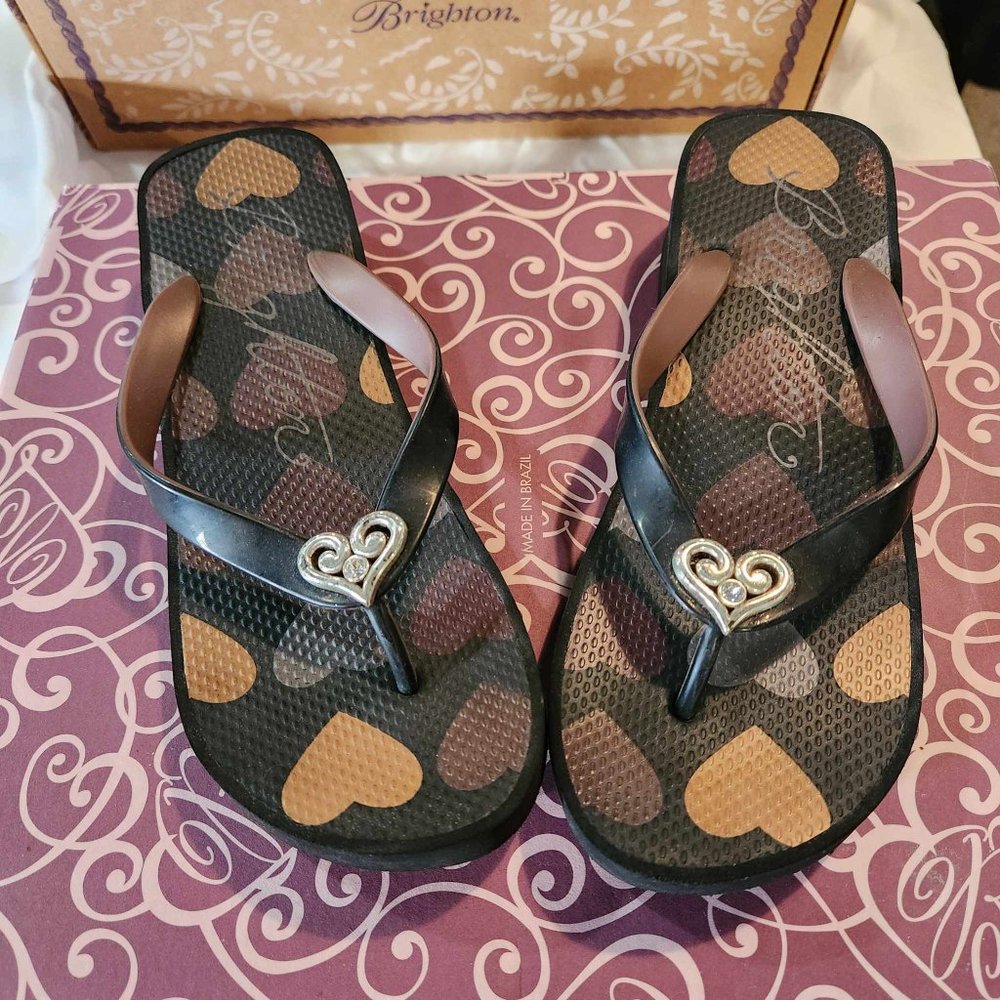 Brighton Beat Brown platform flip flops Size 7